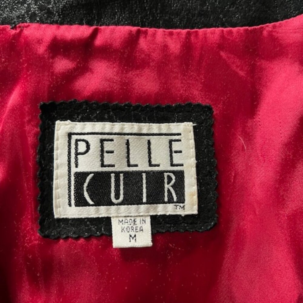 VINTAGE  Pelle Cuir Leather Suede Bomber  Black Jacket Size Medium - Picture 4 of 8